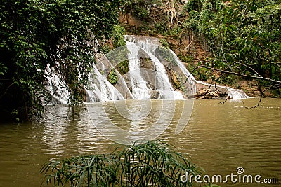 The Waterfall known as Cachoeira Paraiso do Cerrado Stock Photo