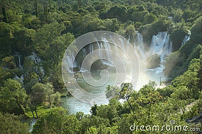 Waterfall Kravica in Bosnia and Herzegovina Stock Photo