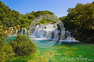 Waterfall KRKA in Croatia Stock Photo