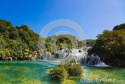 Waterfall KRKA in Croatia Stock Photo