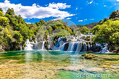 Waterfall In Krka National Park -Dalmatia, Croatia Stock Photo