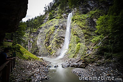 Waterfall in Liechtenstein Gorge Stock Photo