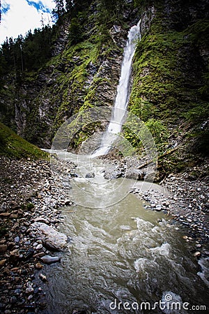 Waterfall in Liechtenstein Gorge Stock Photo