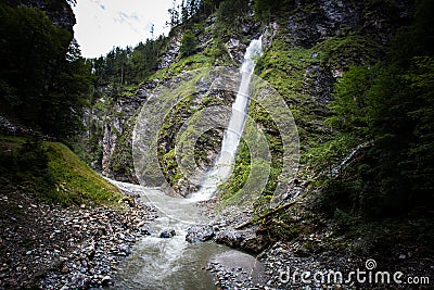 Waterfall in Liechtenstein Gorge Stock Photo