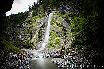 Waterfall in Liechtenstein Gorge Stock Photo