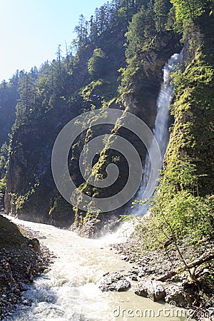 Waterfall in Liechtenstein gorge Liechtensteinklamm in Salzburgerland, Austria Stock Photo