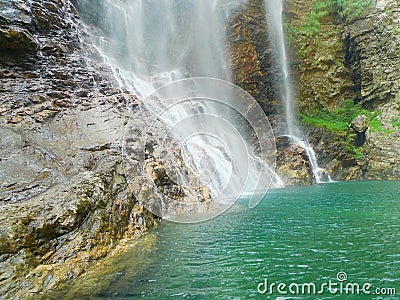 Waterfall in lushan mountains Stock Photo