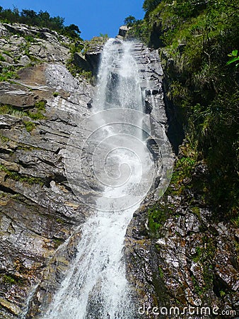 Waterfall in lushan mountains Stock Photo