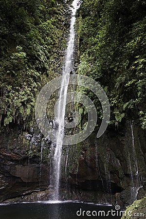 Waterfall on madeira island 25 fontes Stock Photo