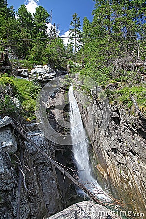 Waterfall at Mala studena dolina - valley in High Stock Photo