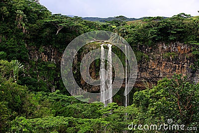 Waterfall in Mauritius Stock Photo