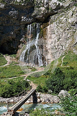 Waterfall mountain Stock Photo