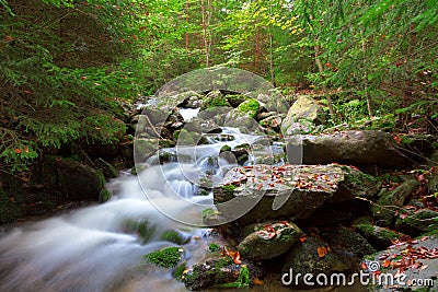 Waterfall in the national park Sumava, Czech Republic Stock Photo