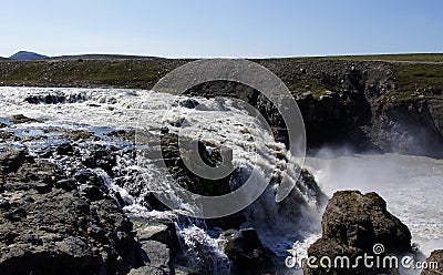 Waterfall near KerlingarfjÃ¶ll Stock Photo