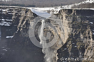 Waterfall in the Nervion river source, Spain Stock Photo