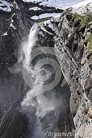 Waterfall in the Nervion river source, Spain Stock Photo