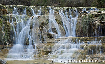 Waterfall next to the river Nervion, Delika, Alava Stock Photo