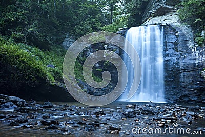 Waterfall at night Stock Photo