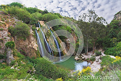 The waterfall in northern Israel Stock Photo