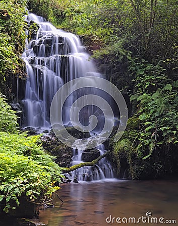 Waterfall in Obaya. Stock Photo