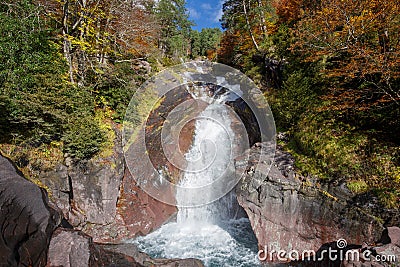 Waterfall in Pineta Valley, Ordesa and Monte Perdido National Park, Spain Stock Photo