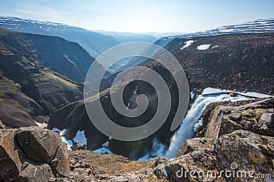 Waterfall on the Putorana Plateau, Taimyr. Russia Stock Photo