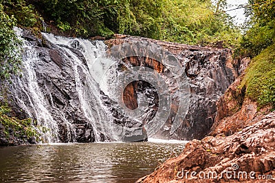 Waterfall in rainy season, Maliwan waterfall, Kawthaung, Myanmar Stock Photo