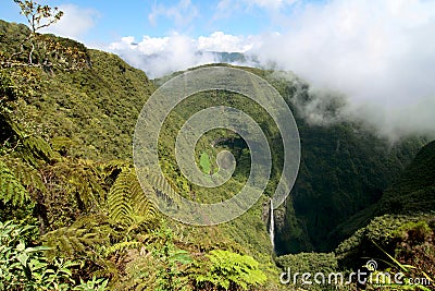 Waterfall, Reunion island Stock Photo