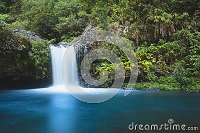 Waterfall in Reunion island Stock Photo