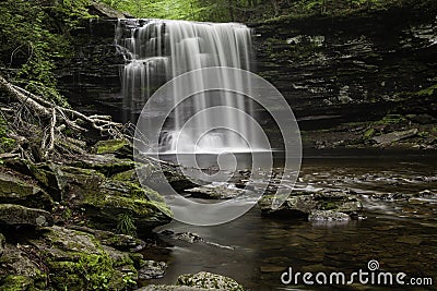 Waterfall in Ricketts Glen State Park, Pennsylvania Stock Photo