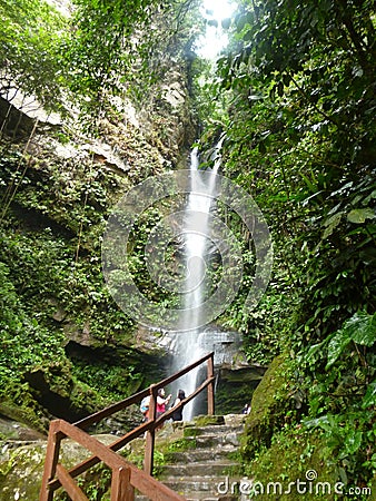 Waterfall in Rioja, San Martin, Peru Editorial Stock Photo