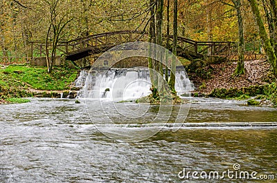 Waterfall of river Bosna near Sarajevo Stock Photo