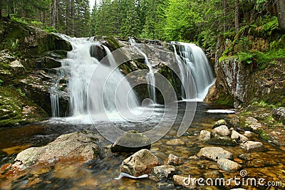 Waterfall on river Elbe Stock Photo