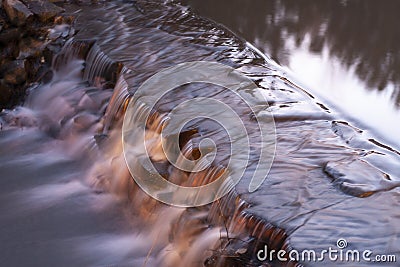 Little waterfall in the evening Stock Photo