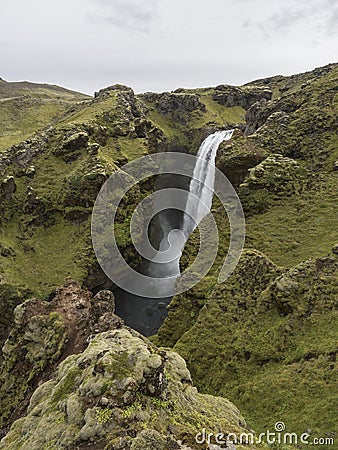 A waterfall on the river Skoga Stock Photo