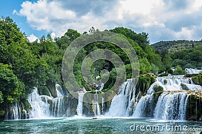 Waterfall and rock pool Editorial Stock Photo
