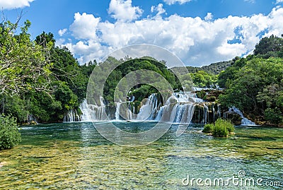 Waterfall and rock pool Editorial Stock Photo