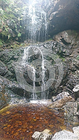 Waterfall rocks falling Stock Photo