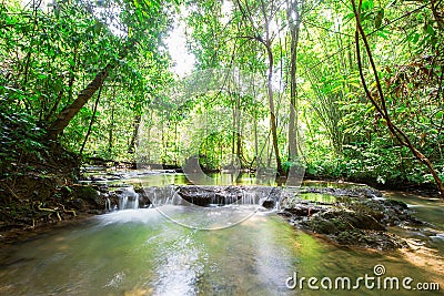 Waterfall at Sa Nang Manora Forest park in Phangnga province Stock Photo