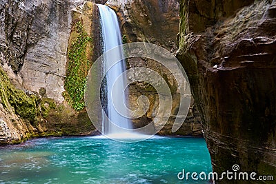 Waterfall in Sapadere Canyon, Antalya, Turkey. Stock Photo