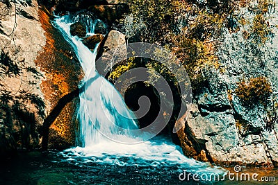 Waterfall in Sapadere Canyon Stock Photo