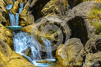 Waterfall in Sapadere Canyon Stock Photo