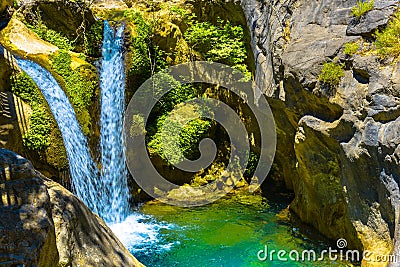 Waterfall in Sapadere Canyon Stock Photo