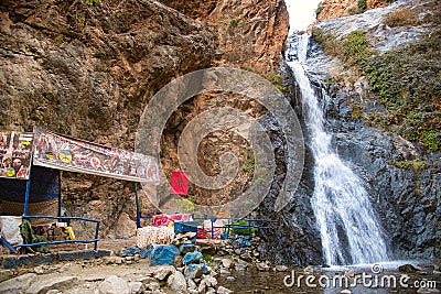 Waterfall at Setti-Fatma, Ourika River, Ourika Valley, Atlas Mountains, Morocco Stock Photo