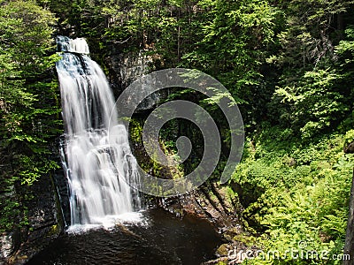 Waterfall shot from above at Bushkill Falls in Pennsylvania Stock Photo