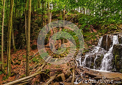 Waterfall Skakalo in the Carpathian mountains Stock Photo