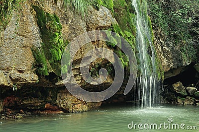 Waterfall in Spain, Campdevanol / Ripoll. Stock Photo