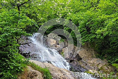 Waterfall of St. Andrew near Sarpi town in Adjara, Georgia Stock Photo