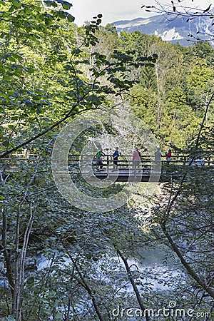 Waterfall Sum, Vintgar gorge, Triglav national park Editorial Stock Photo