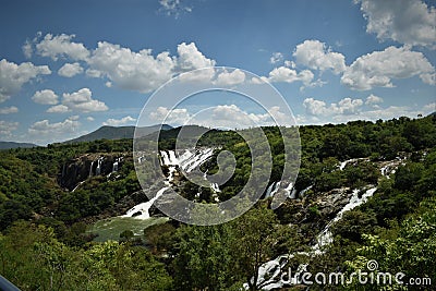 Waterfall top of mountain Editorial Stock Photo